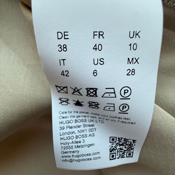 NWT BOSS “Dawida” satin cowl neck midi dress in champagne gold Size 6 - Picture 8 of 14